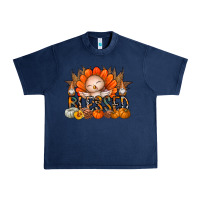 Navy Thanksgiving Turkey Pumpkin Blessed Urban Heavy Tee - CowhideDigitalArt