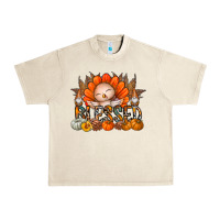 Sandshell Thanksgiving Turkey Pumpkin Blessed Urban Heavy Tee - CowhideDigitalArt