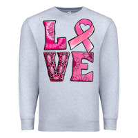 Heather Grey Breast Cancer love Premium Sweatshirt - NancyCooperArtShop