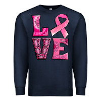 Navy Breast Cancer love Premium Sweatshirt - NancyCooperArtShop