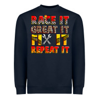 Navy race it great it fix it repeat it Heavyweight Sweatshirt - Zillion Design Studio