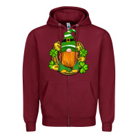 Burgundy st patricks day gnomes horseshoe shamrock gold Zipper Hoodie - Artiststas