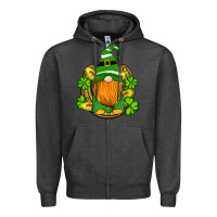 Charcoal Heather st patricks day gnomes horseshoe shamrock gold Zipper Hoodie - Artiststas