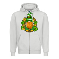 Dove Grey st patricks day gnomes horseshoe shamrock gold Zipper Hoodie - Artiststas