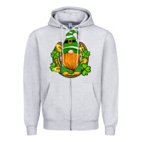 Heather Grey st patricks day gnomes horseshoe shamrock gold Zipper Hoodie - Artiststas