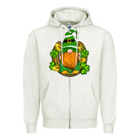 Oatmeal Heather st patricks day gnomes horseshoe shamrock gold Zipper Hoodie - Artiststas