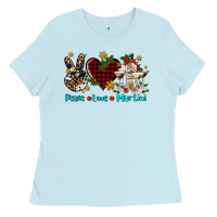 Baby Blue peace love martini Ladies Tee - AdoDesignShop