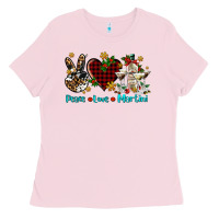Bubblegum Pink peace love martini Ladies Tee - AdoDesignShop