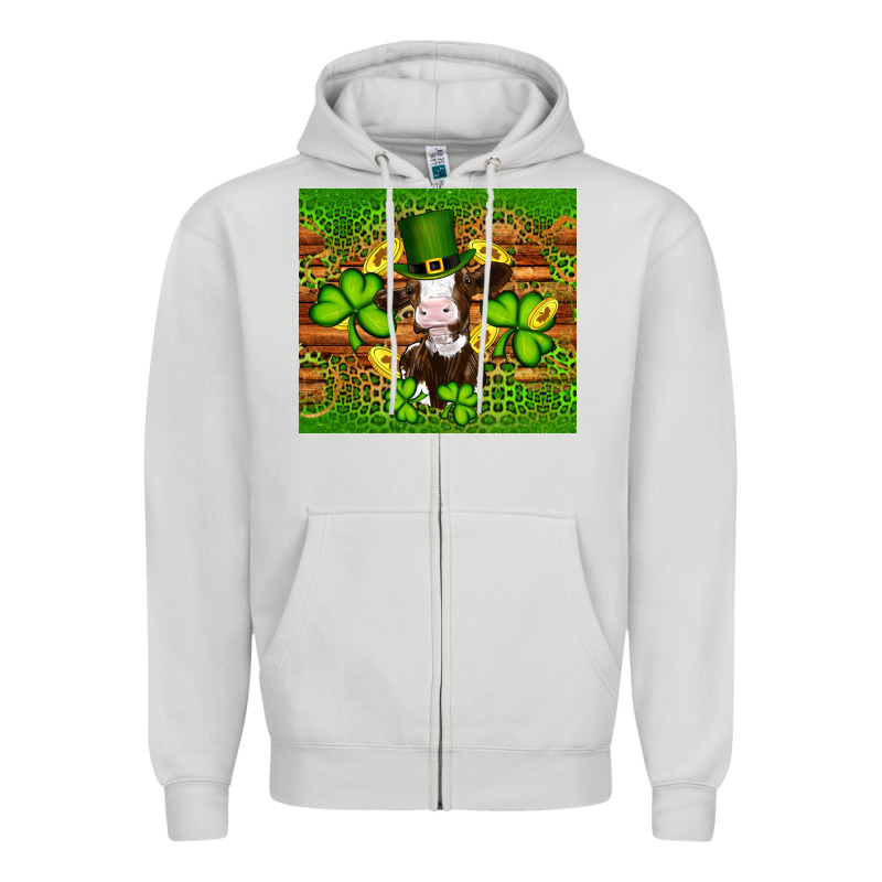 St Patricks Day Cow Zipper Hoodie by Artiststas | Teevron
