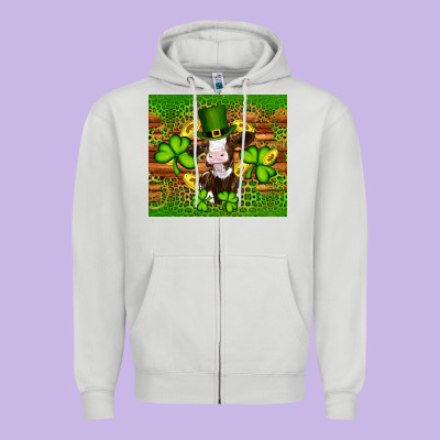 St Patricks Day Cow Zipper Hoodie Designed By Artiststas