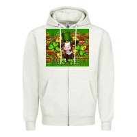 Oatmeal Heather st patricks day cow Zipper Hoodie - Artiststas