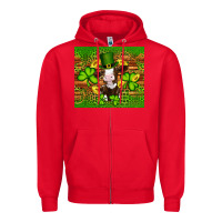 Red st patricks day cow Zipper Hoodie - Artiststas