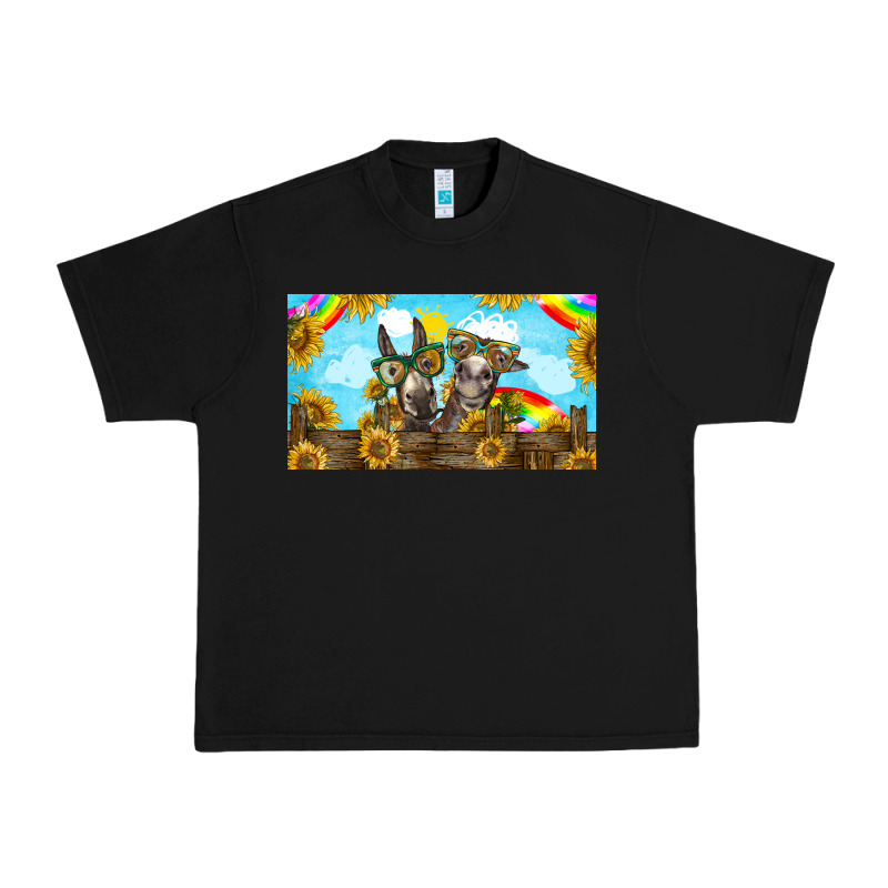 2 Donkeys Sunflower Urban Heavy Tee by BarkalooDesign | Teevron