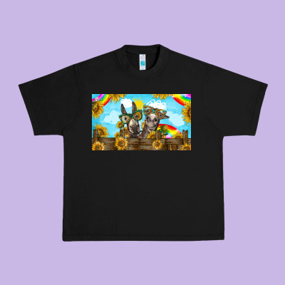 2 Donkeys Sunflower Urban Heavy Tee Designed By Barkaloodesign