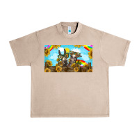 French Oak 2 donkeys sunflower Urban Heavy Tee - BarkalooDesign