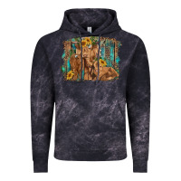 Cloud Black highland cow family cattle and calf with sunflower and turquoise backg Vintage Hoodie - RanaPortraitStore