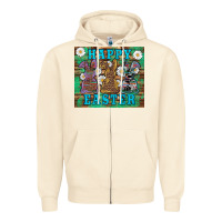 Sandshell easter happy easter western bunnies daisies Zipper Hoodie - Artiststas