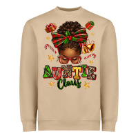 Mushroom Auntie Claus Afro Messy Bun Heavyweight Sweatshirt - texasbilliewilder