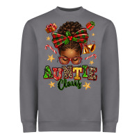 Storm Auntie Claus Afro Messy Bun Heavyweight Sweatshirt - texasbilliewilder