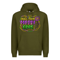 Army Green small town mardi gras Premium Hoodie - LillyAllenDesigns