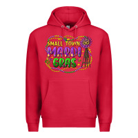 Cardinal small town mardi gras Premium Hoodie - LillyAllenDesigns