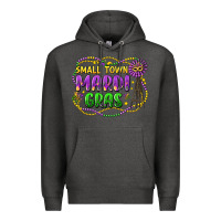 Charcoal Heather small town mardi gras Premium Hoodie - LillyAllenDesigns