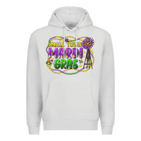 Dove Grey small town mardi gras Premium Hoodie - LillyAllenDesigns