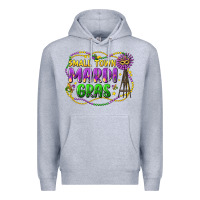 Heather Grey small town mardi gras Premium Hoodie - LillyAllenDesigns