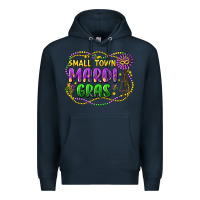 Navy small town mardi gras Premium Hoodie - LillyAllenDesigns