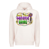 Pale Pink small town mardi gras Premium Hoodie - LillyAllenDesigns