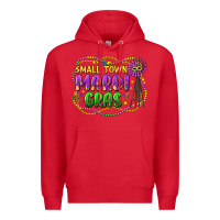 Red small town mardi gras Premium Hoodie - LillyAllenDesigns