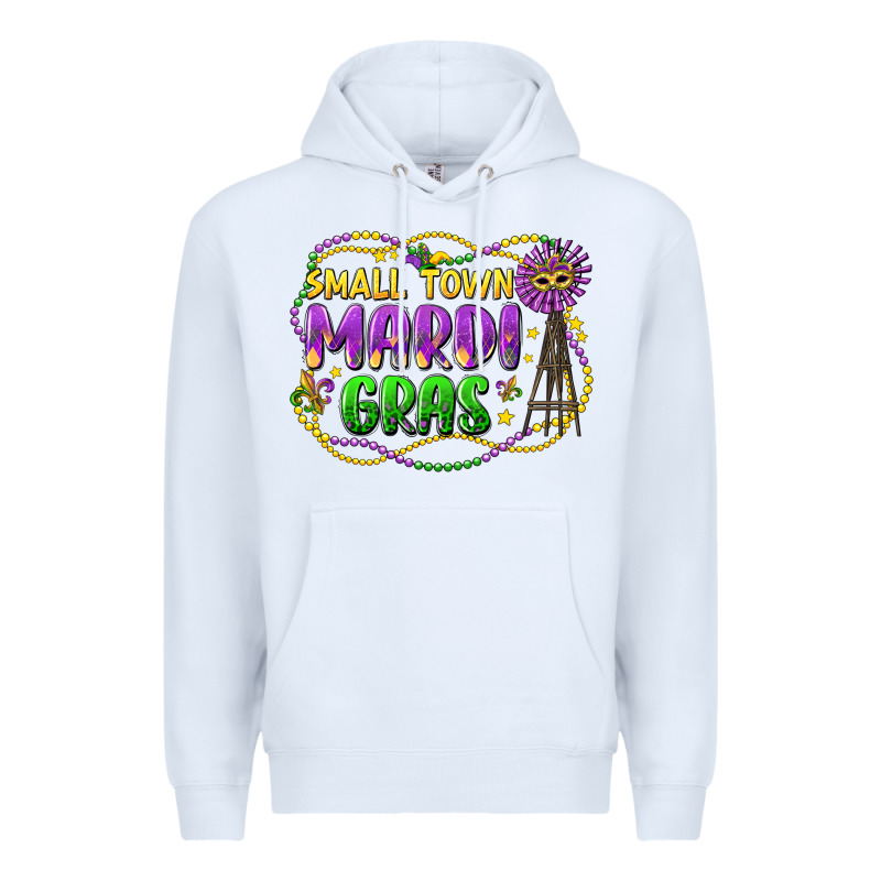 Small Town Mardi Gras Premium Hoodie by LillyAllenDesigns | Teevron