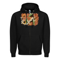 Black horseshoe cowhide cactus background Zipper Hoodie - AdoDesignShop