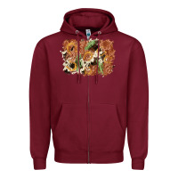Horseshoe Cowhide Cactus Background Zipper Hoodie | Teevron