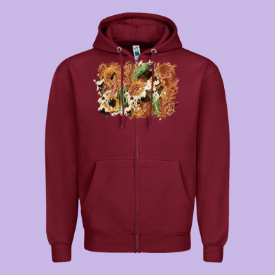 Horseshoe Cowhide Cactus Background Zipper Hoodie Designed By Adodesignshop