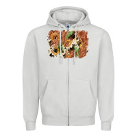 Dove Grey horseshoe cowhide cactus background Zipper Hoodie - AdoDesignShop