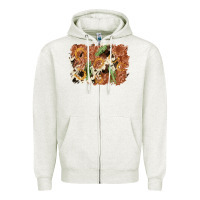 Oatmeal Heather horseshoe cowhide cactus background Zipper Hoodie - AdoDesignShop