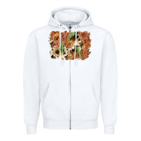 White horseshoe cowhide cactus background Zipper Hoodie - AdoDesignShop