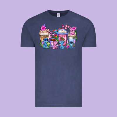 Stitch With Lilo Coffee Cups Vintage Tee Designed By Adodesignshop