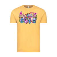 Vintage Mustard stitch with lilo coffee cups Vintage Tee - AdoDesignShop