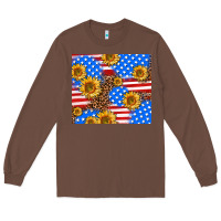 Chestnut basic sunflower and leopard Long Sleeve Tee - AdoDesignShop