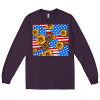 Plum basic sunflower and leopard Long Sleeve Tee - AdoDesignShop