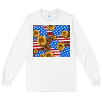 White basic sunflower and leopard Long Sleeve Tee - AdoDesignShop
