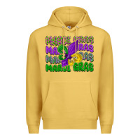 Antique Gold mardi gras with fleur de lis Premium Hoodie - LillyAllenDesigns