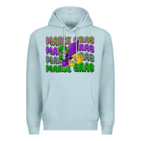 Blue Mist mardi gras with fleur de lis Premium Hoodie - LillyAllenDesigns