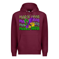 Burgundy mardi gras with fleur de lis Premium Hoodie - LillyAllenDesigns