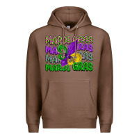 Chestnut mardi gras with fleur de lis Premium Hoodie - LillyAllenDesigns