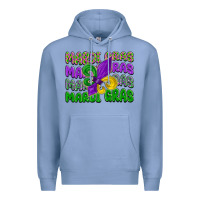 Colony Blue mardi gras with fleur de lis Premium Hoodie - LillyAllenDesigns
