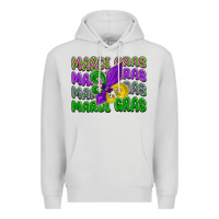 Dove Grey mardi gras with fleur de lis Premium Hoodie - LillyAllenDesigns
