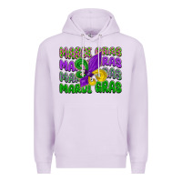 Lilac mardi gras with fleur de lis Premium Hoodie - LillyAllenDesigns